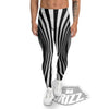 Torus Illusion White And Black Print Men's Leggings-grizzshop