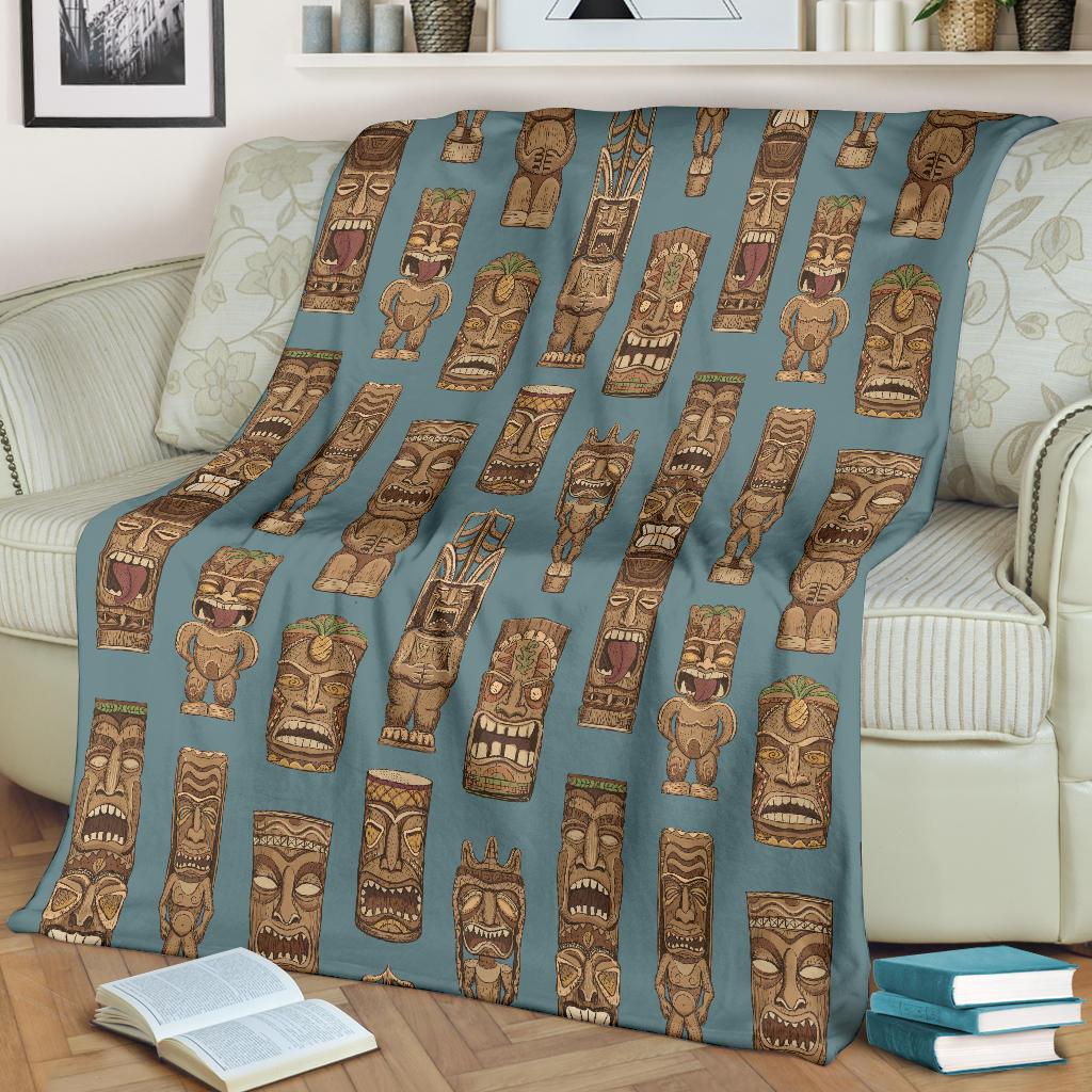 Totem Aztec Pattern Print Blanket-grizzshop