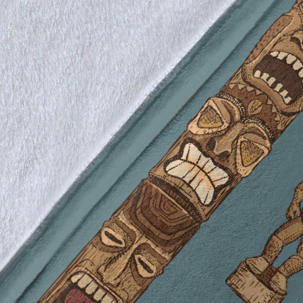 Totem Aztec Pattern Print Blanket-grizzshop