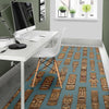 Totem Aztec Pattern Print Floor Mat-grizzshop