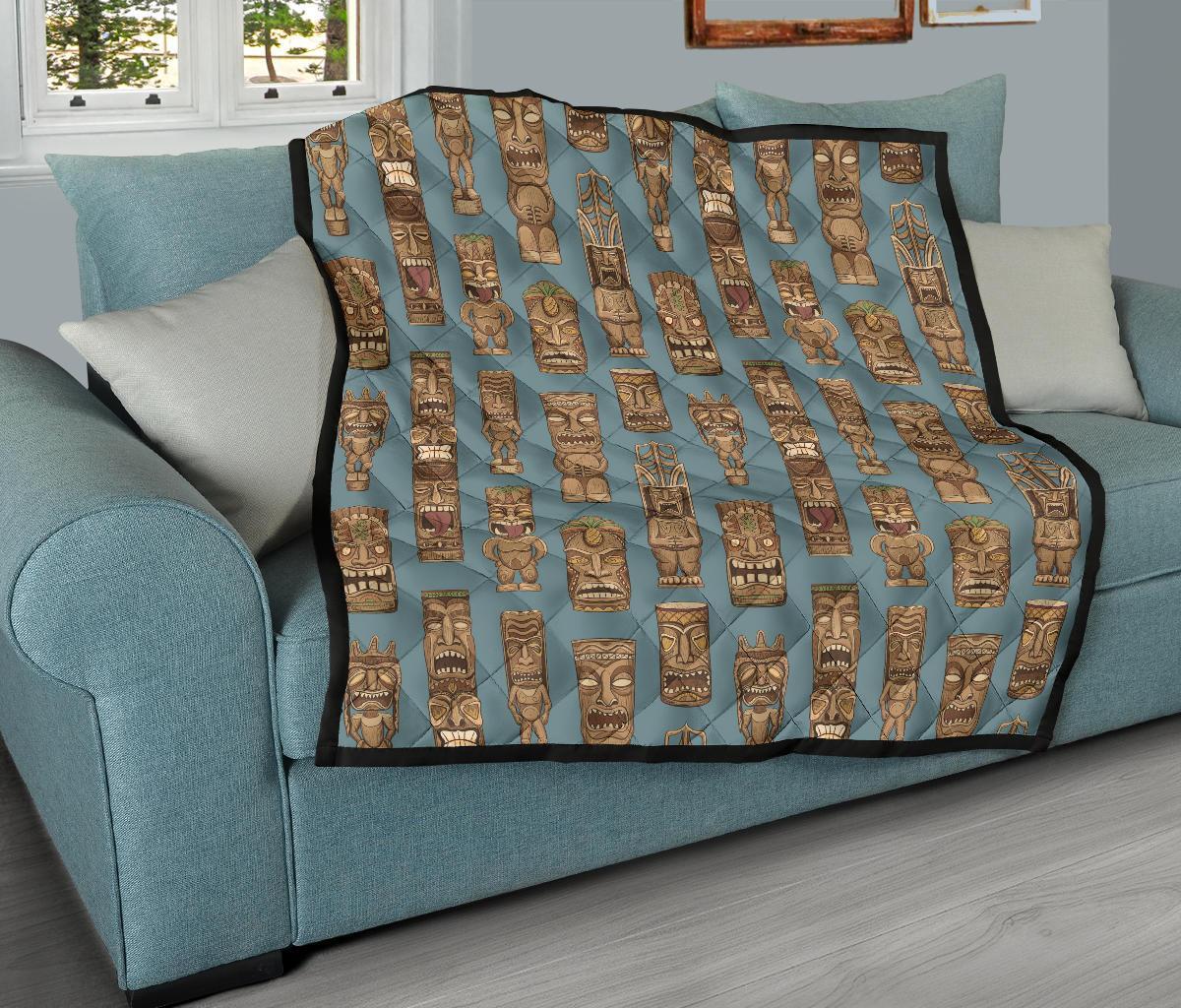 Totem Aztec Pattern Print Quilt-grizzshop