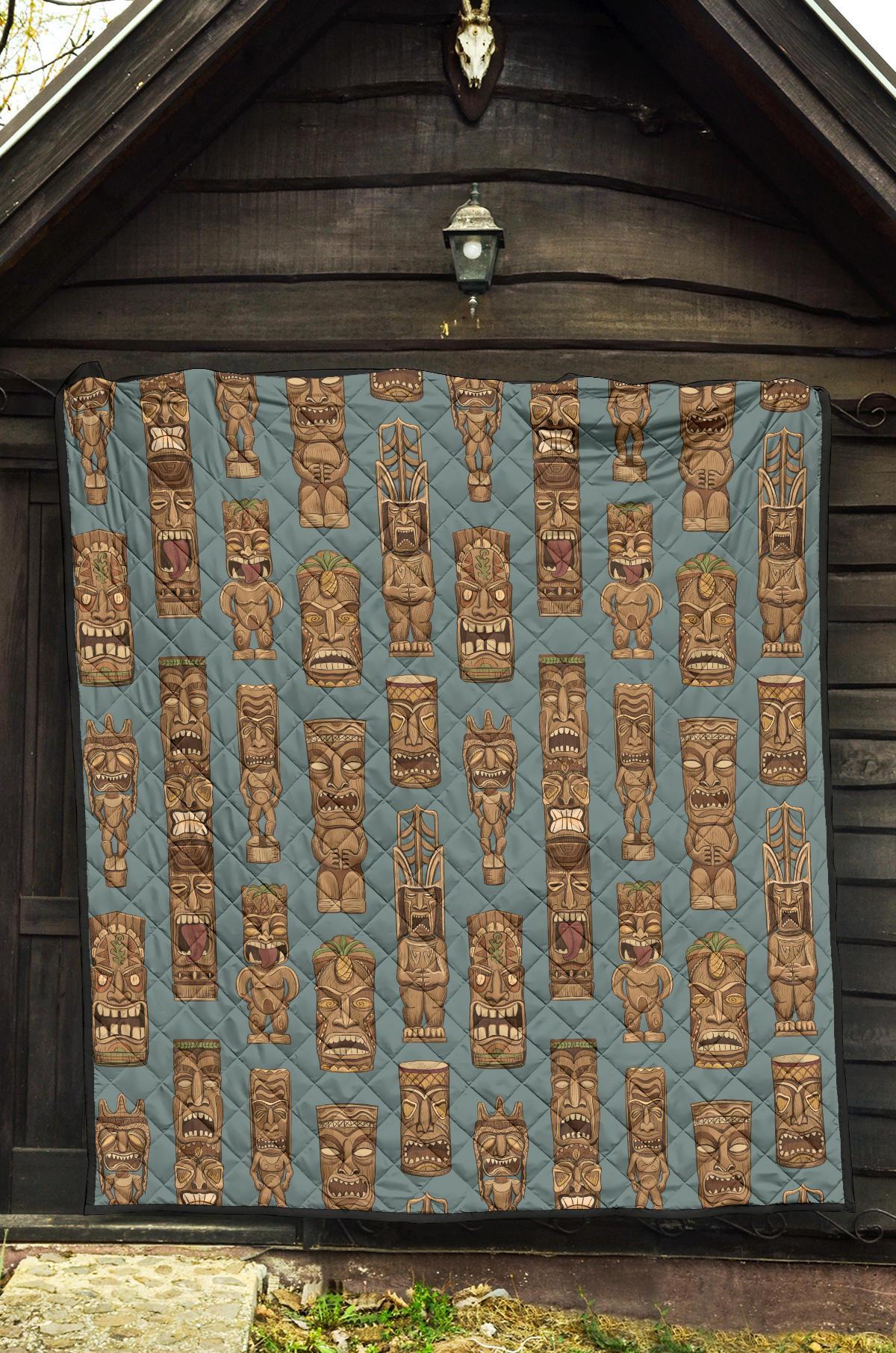 Totem Aztec Pattern Print Quilt-grizzshop