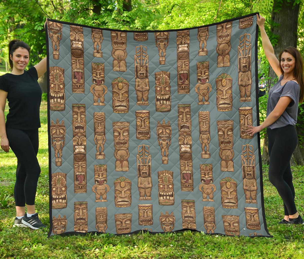 Totem Aztec Pattern Print Quilt-grizzshop