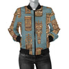 Totem Aztec Pattern Print Women Casual Bomber Jacket-grizzshop