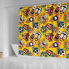 Totem Mask Pattern Print Bathroom Shower Curtain-grizzshop