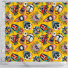 Totem Mask Pattern Print Bathroom Shower Curtain-grizzshop