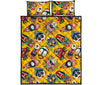 Totem Mask Pattern Print Bed Set Quilt-grizzshop