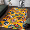 Totem Mask Pattern Print Floor Mat-grizzshop