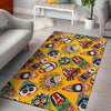 Totem Mask Pattern Print Floor Mat-grizzshop