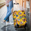 Totem Mask Pattern Print Luggage Cover Protector-grizzshop