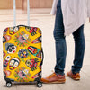 Totem Mask Pattern Print Luggage Cover Protector-grizzshop