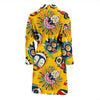 Totem Mask Pattern Print Men Long Robe-grizzshop