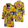 Totem Mask Pattern Print Men Long Robe-grizzshop