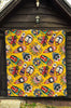 Totem Mask Pattern Print Quilt-grizzshop