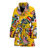 Totem Mask Pattern Print Women Long Robe-grizzshop