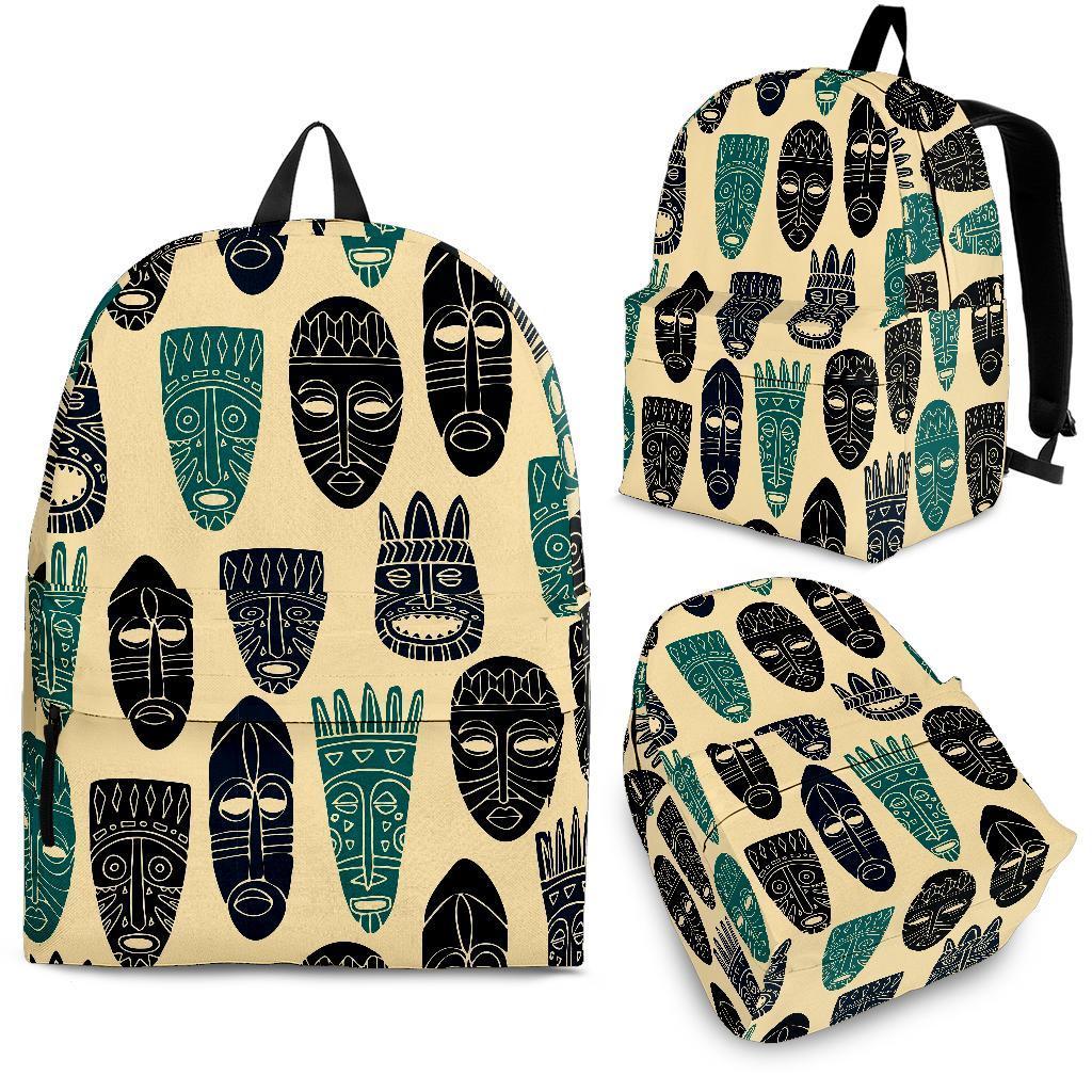 Totem Mask Print Pattern Backpack-grizzshop