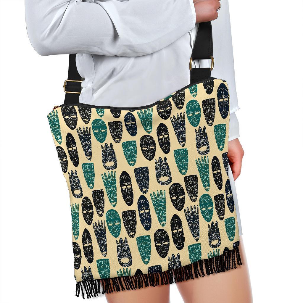 Totem Mask Print Pattern Crossbody bags-grizzshop