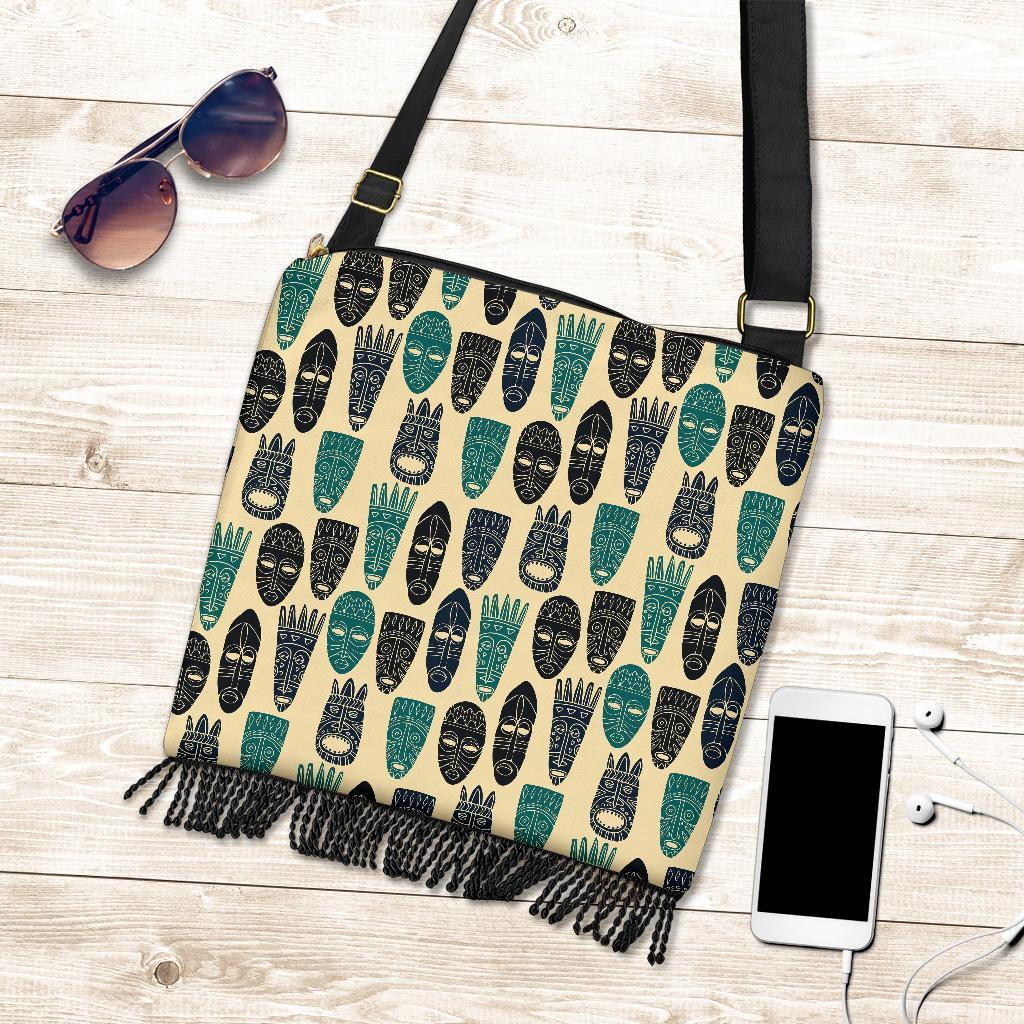 Totem Mask Print Pattern Crossbody bags-grizzshop