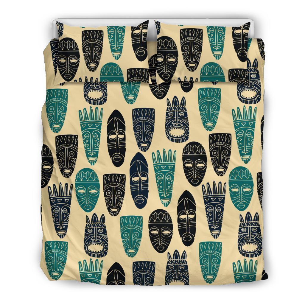 Totem Mask Print Pattern Duvet Cover Bedding Set-grizzshop