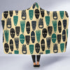 Totem Mask Print Pattern Hooded Blanket-grizzshop