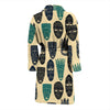 Totem Mask Print Pattern Men Long Robe-grizzshop