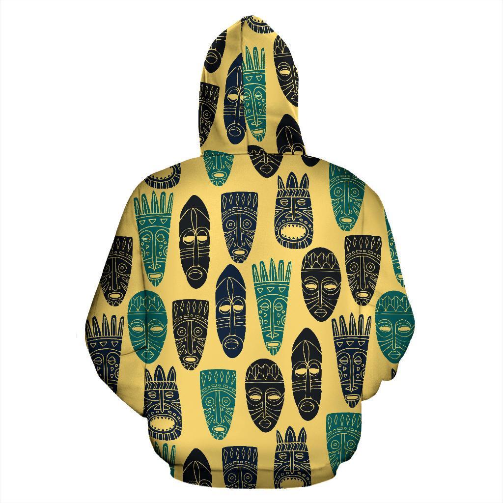 Totem Mask Print Pattern Men Women Pullover Hoodie-grizzshop