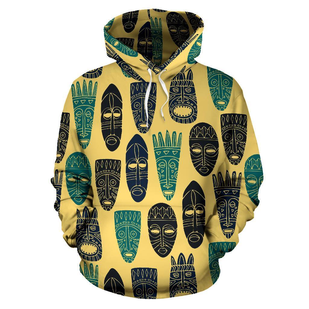 Totem Mask Print Pattern Men Women Pullover Hoodie-grizzshop