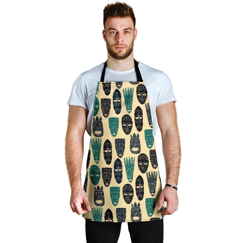 Totem Mask Print Pattern Men's Apron-grizzshop