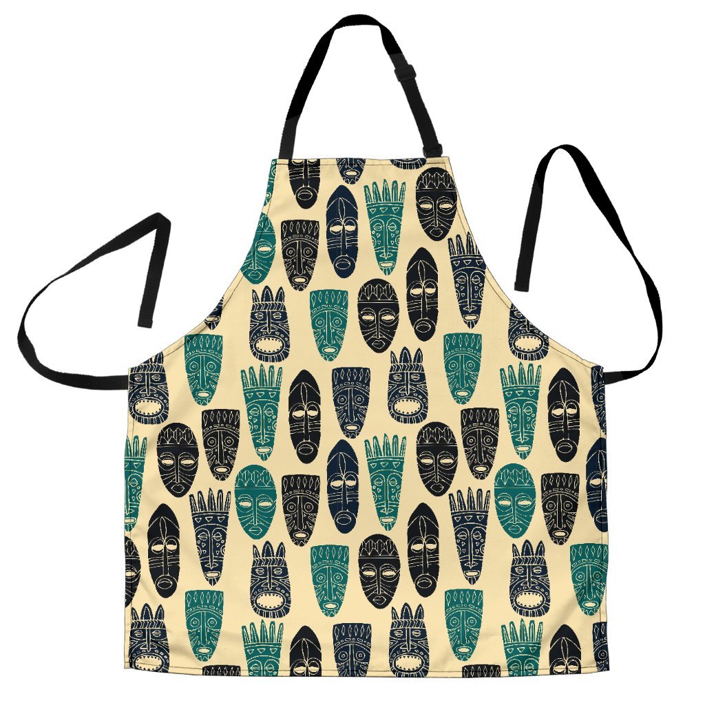 Totem Mask Print Pattern Men's Apron-grizzshop