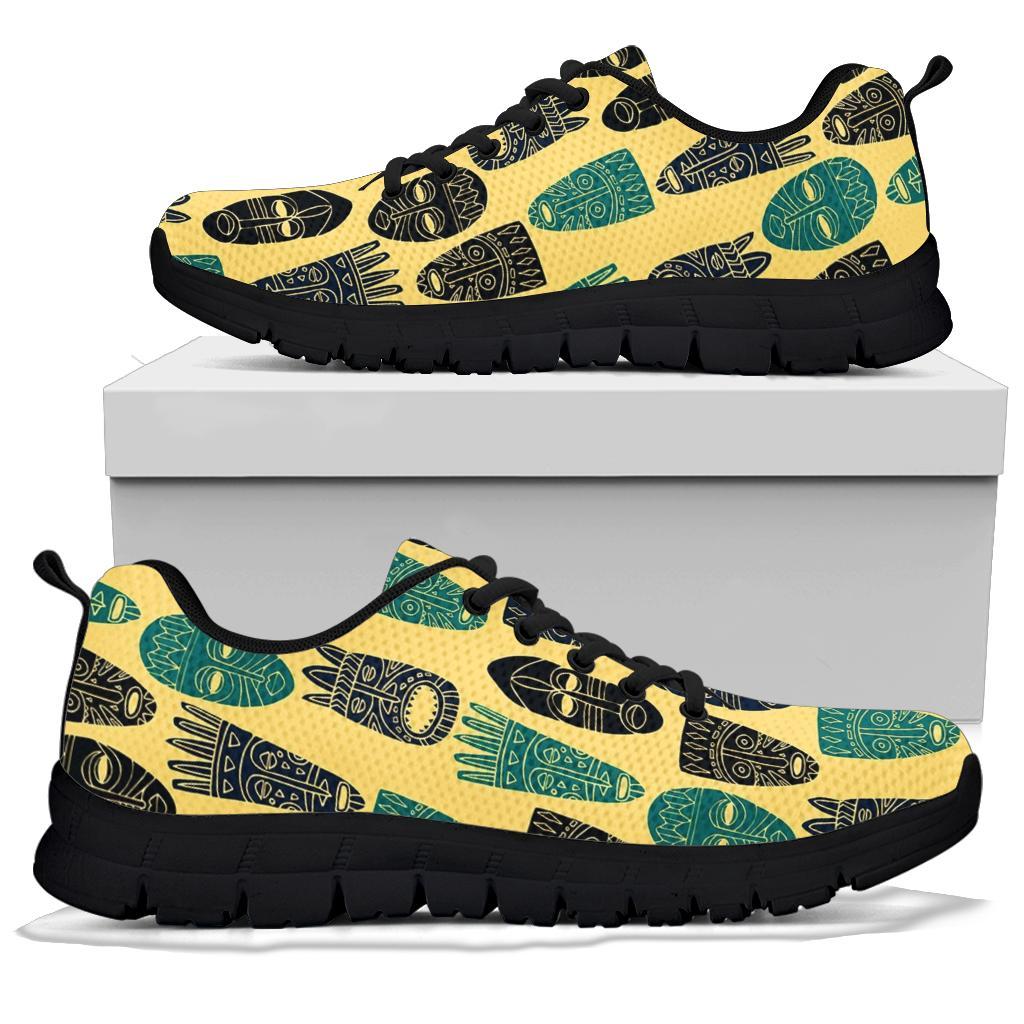 Totem Mask Print Pattern Sneaker Shoes For Men Women-grizzshop