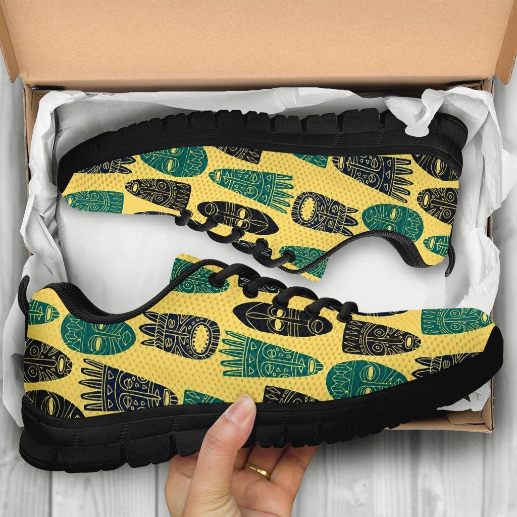 Totem Mask Print Pattern Sneaker Shoes For Men Women-grizzshop