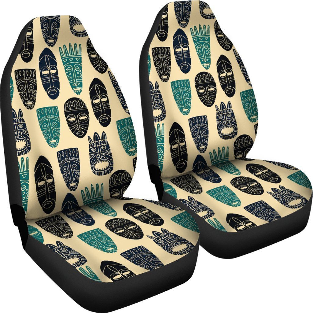 Totem Mask Print Pattern Universal Fit Car Seat Covers-grizzshop