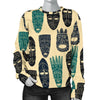 Totem Mask Print Pattern Women's Sweatshirt-grizzshop