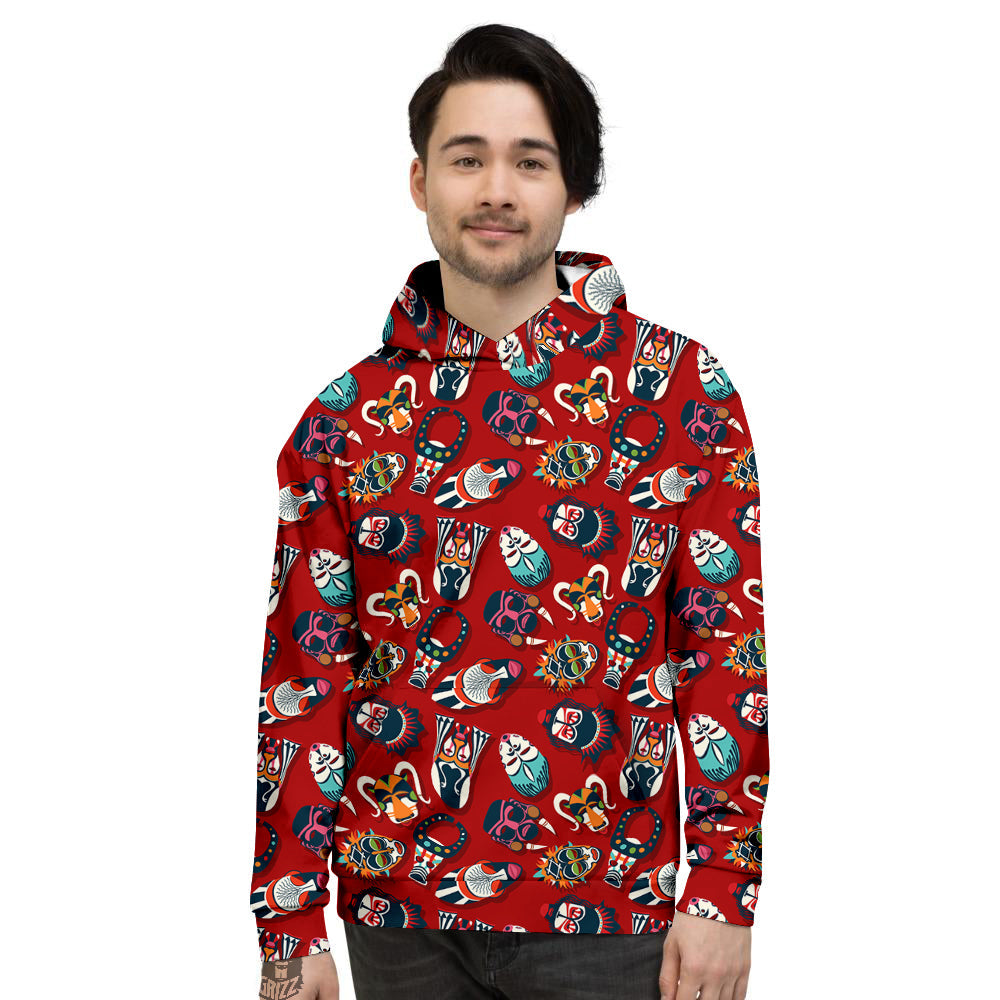 Totem Masks African Print Pattern Men's Hoodie-grizzshop