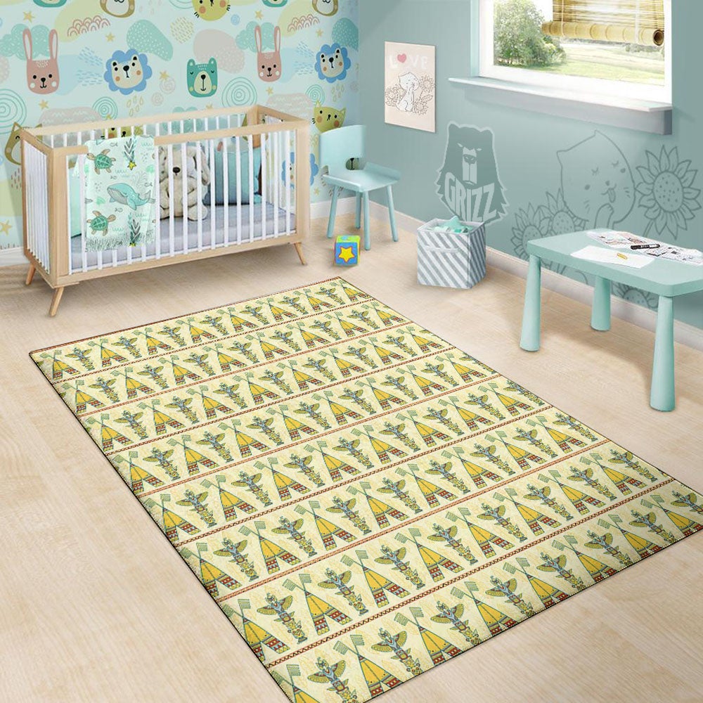 Totem Native Print Pattern Floor Mat-grizzshop