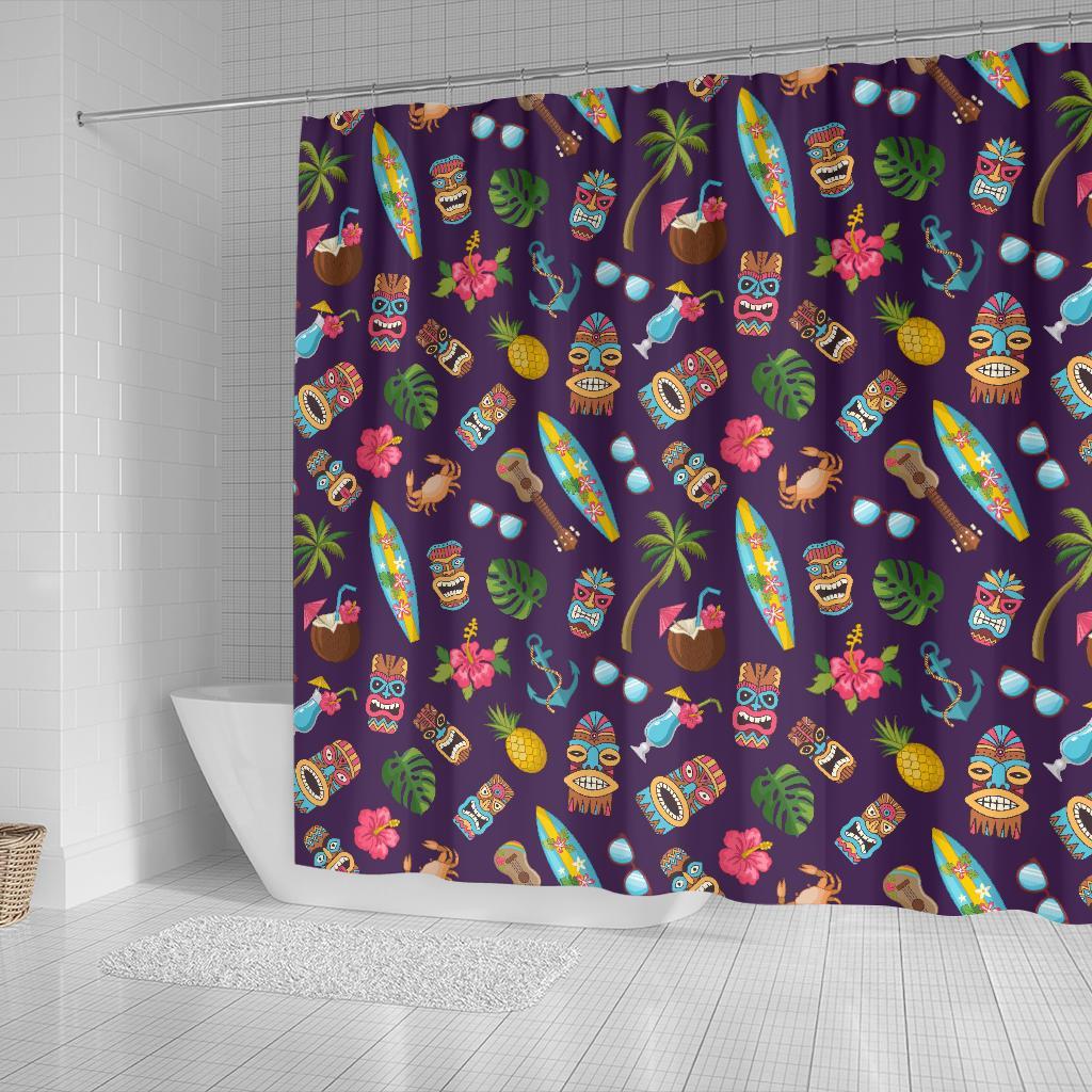 Totem Pattern Print Bathroom Shower Curtain-grizzshop