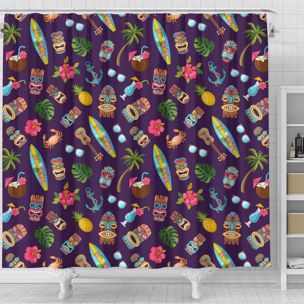 Totem Pattern Print Bathroom Shower Curtain-grizzshop