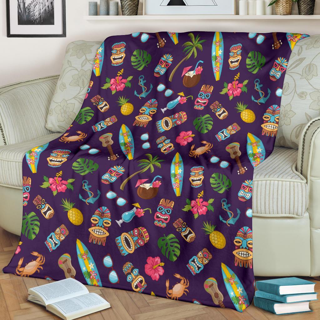 Totem Pattern Print Blanket-grizzshop