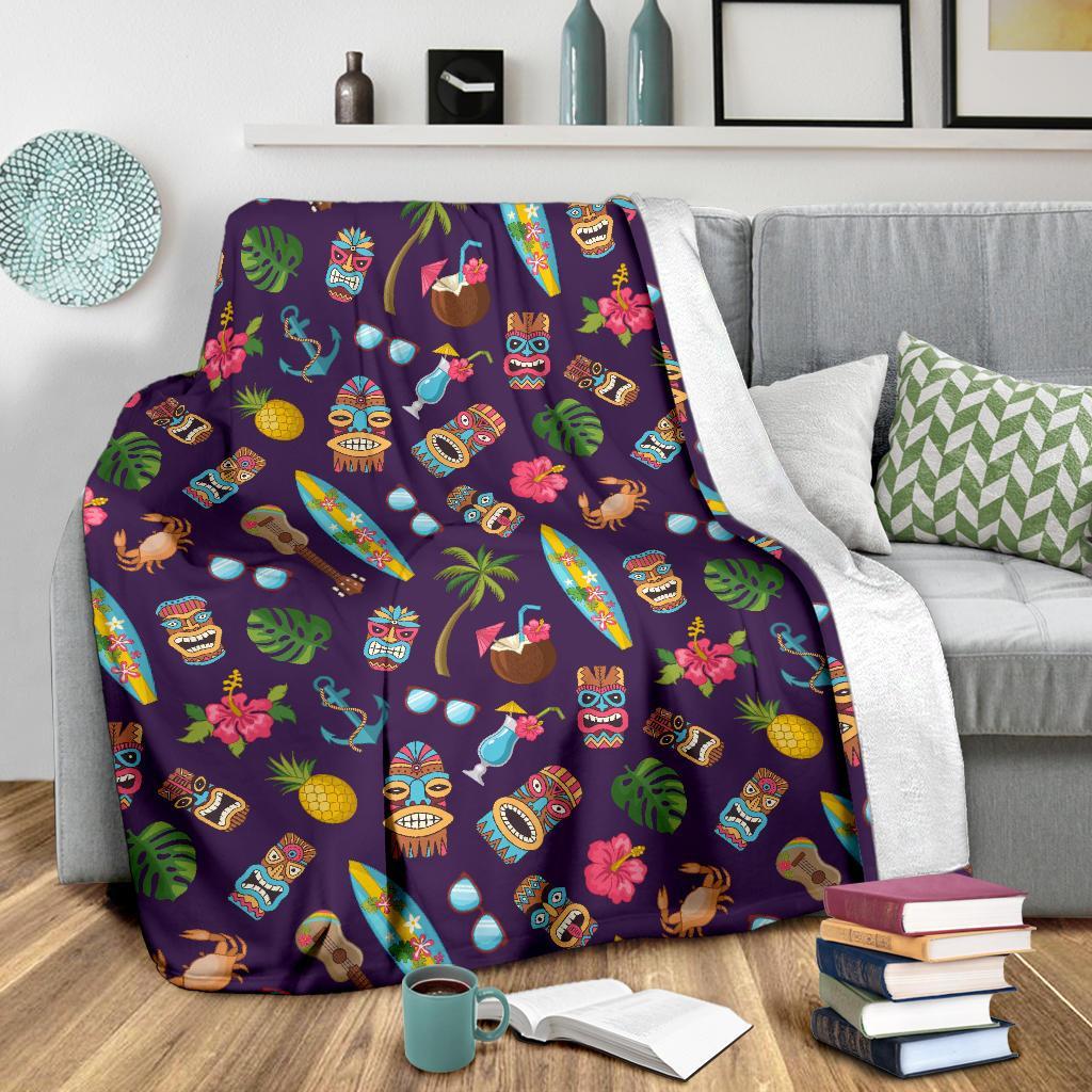 Totem Pattern Print Blanket-grizzshop