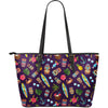 Totem Pattern Print Leather Tote Bag-grizzshop