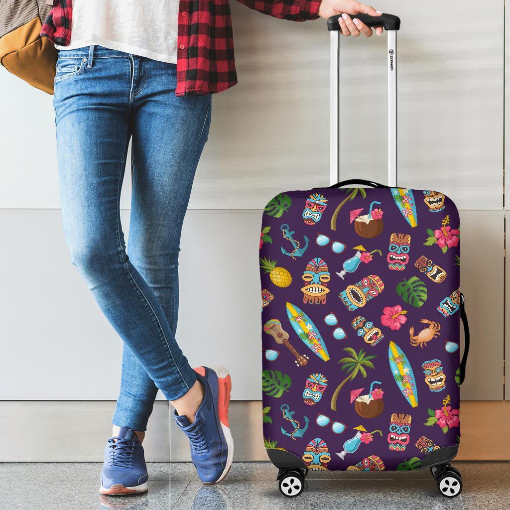 Totem Pattern Print Luggage Cover Protector-grizzshop