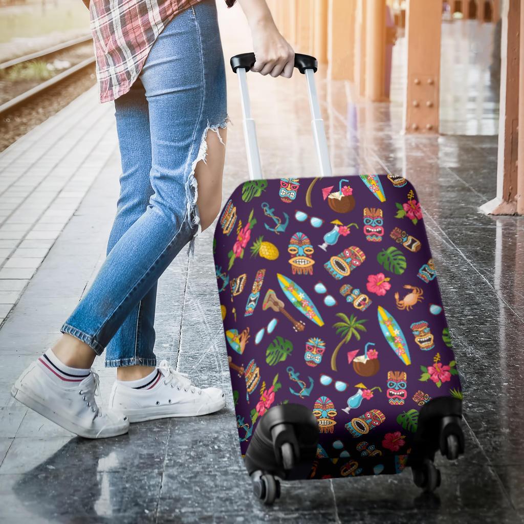 Totem Pattern Print Luggage Cover Protector-grizzshop