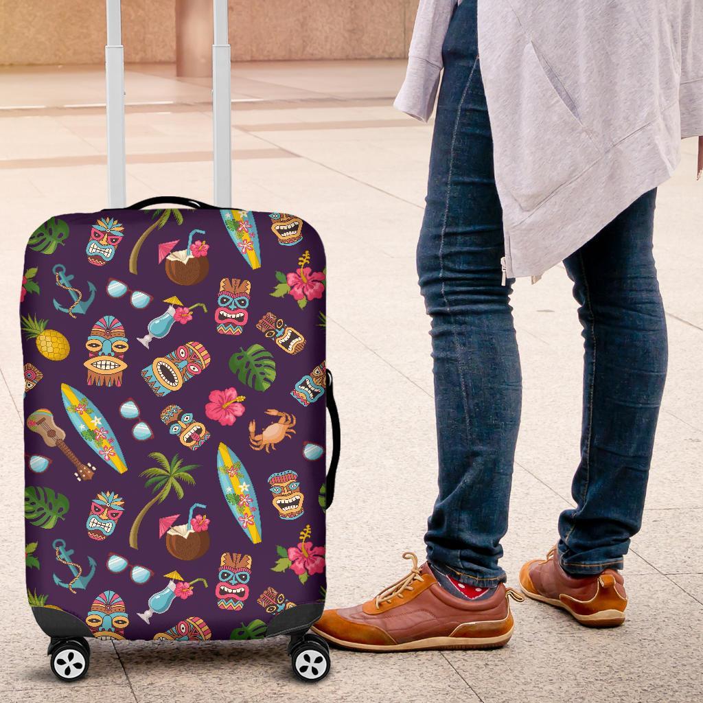 Totem Pattern Print Luggage Cover Protector-grizzshop