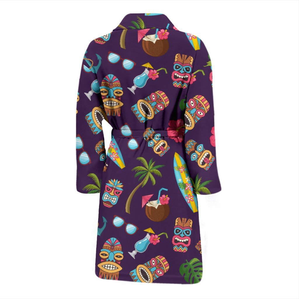 Totem Pattern Print Men Long Robe-grizzshop