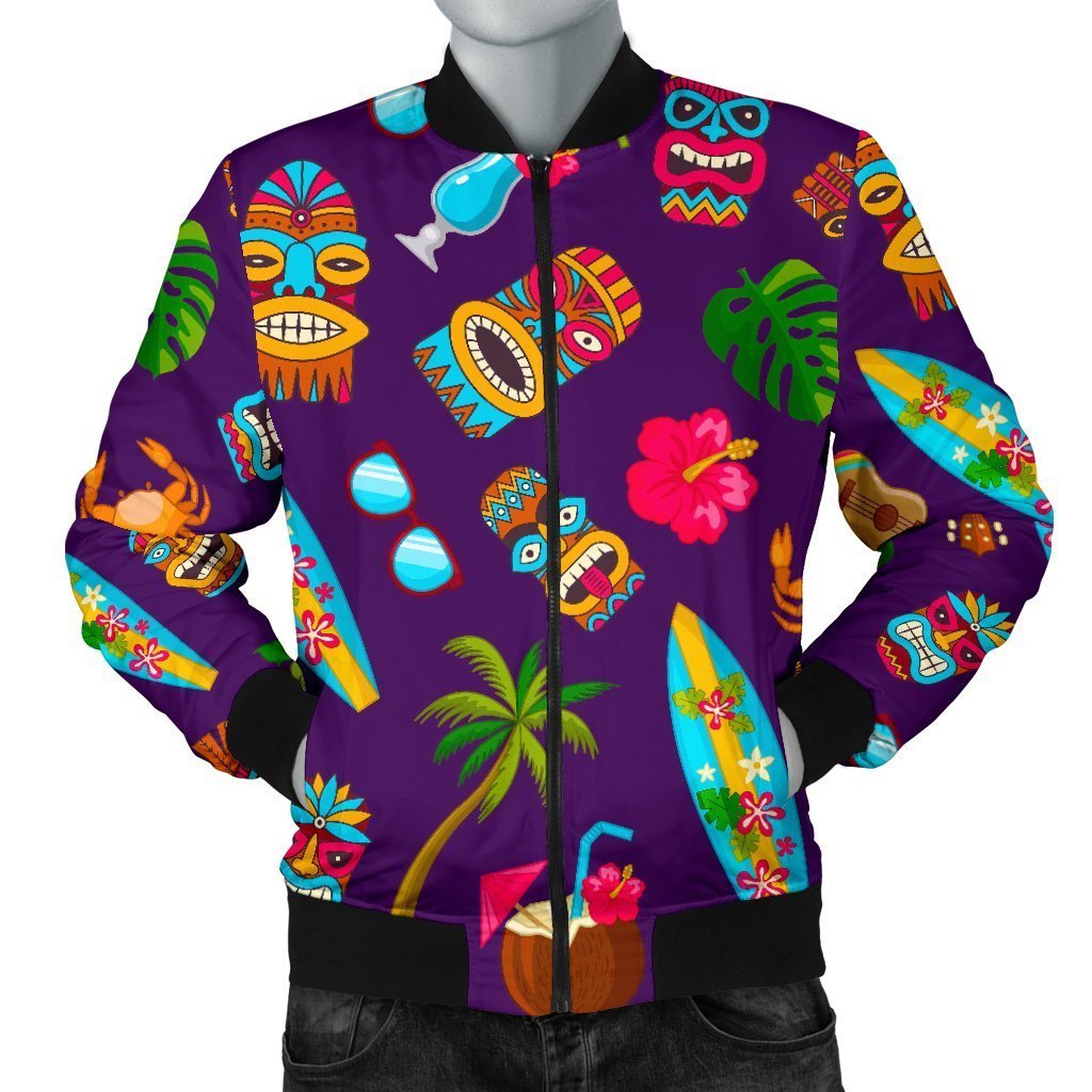 Totem Pattern Print Men's Bomber Jacket-grizzshop