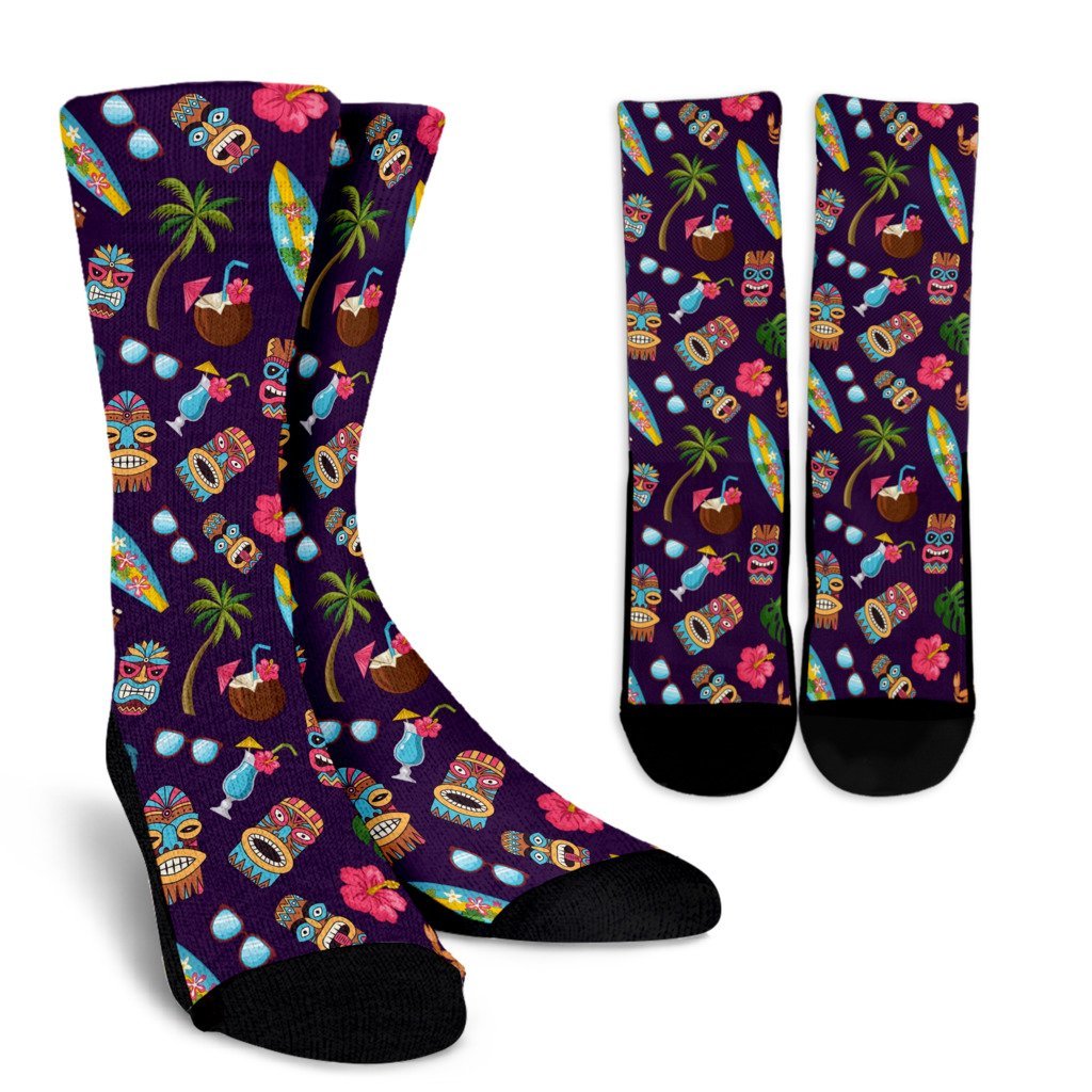 Totem Pattern Print Unisex Crew Socks-grizzshop