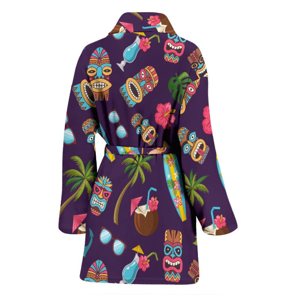 Totem Pattern Print Women Long Robe-grizzshop