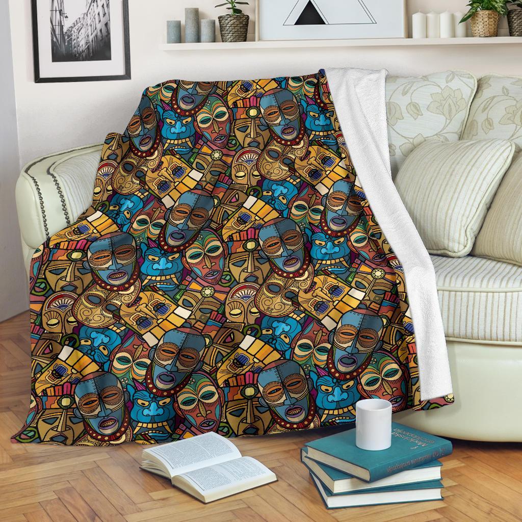 Totem Print Pattern Blanket-grizzshop