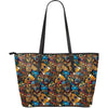 Totem Print Pattern Leather Tote Bag-grizzshop