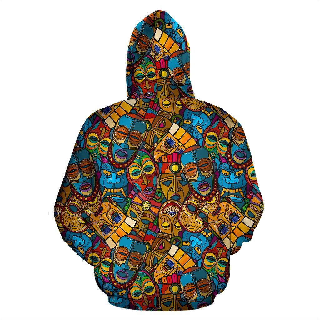 Totem Print Pattern Men Women Pullover Hoodie-grizzshop
